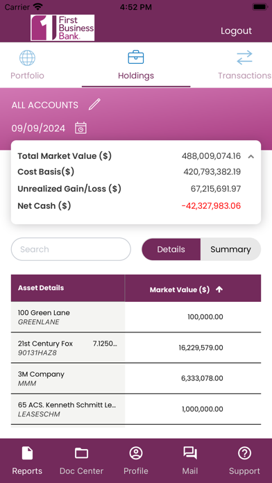 First Business Bank - Wealth Screenshot