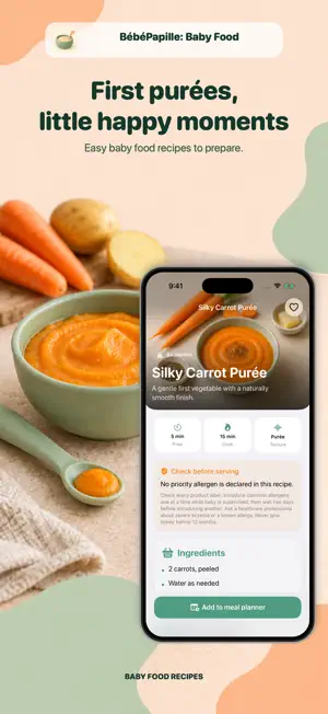 BébéPapille: Baby Food screenshot 1