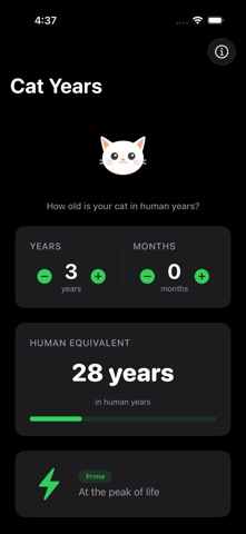 Cat Years Calculator Screenshot 1 of 4
