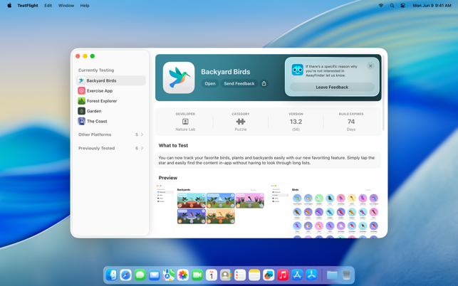 TestFlight Screenshot