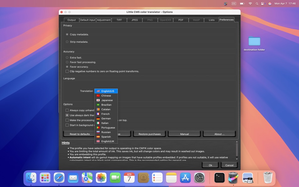 #2. Color Translator MINI (macOS) Podle: Marti Maria