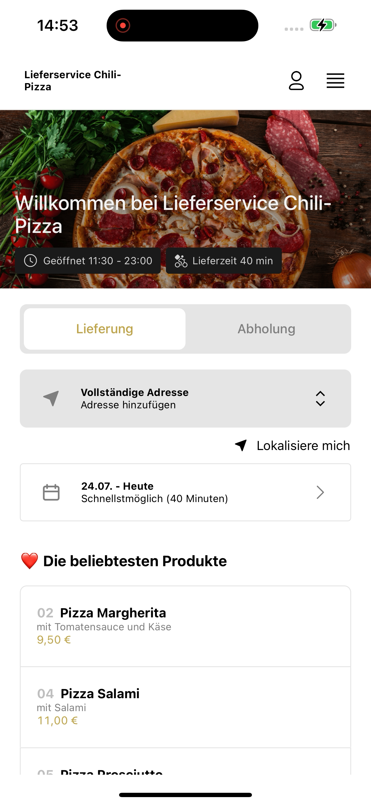 Lieferservice Chili-Pizza screenshot 3