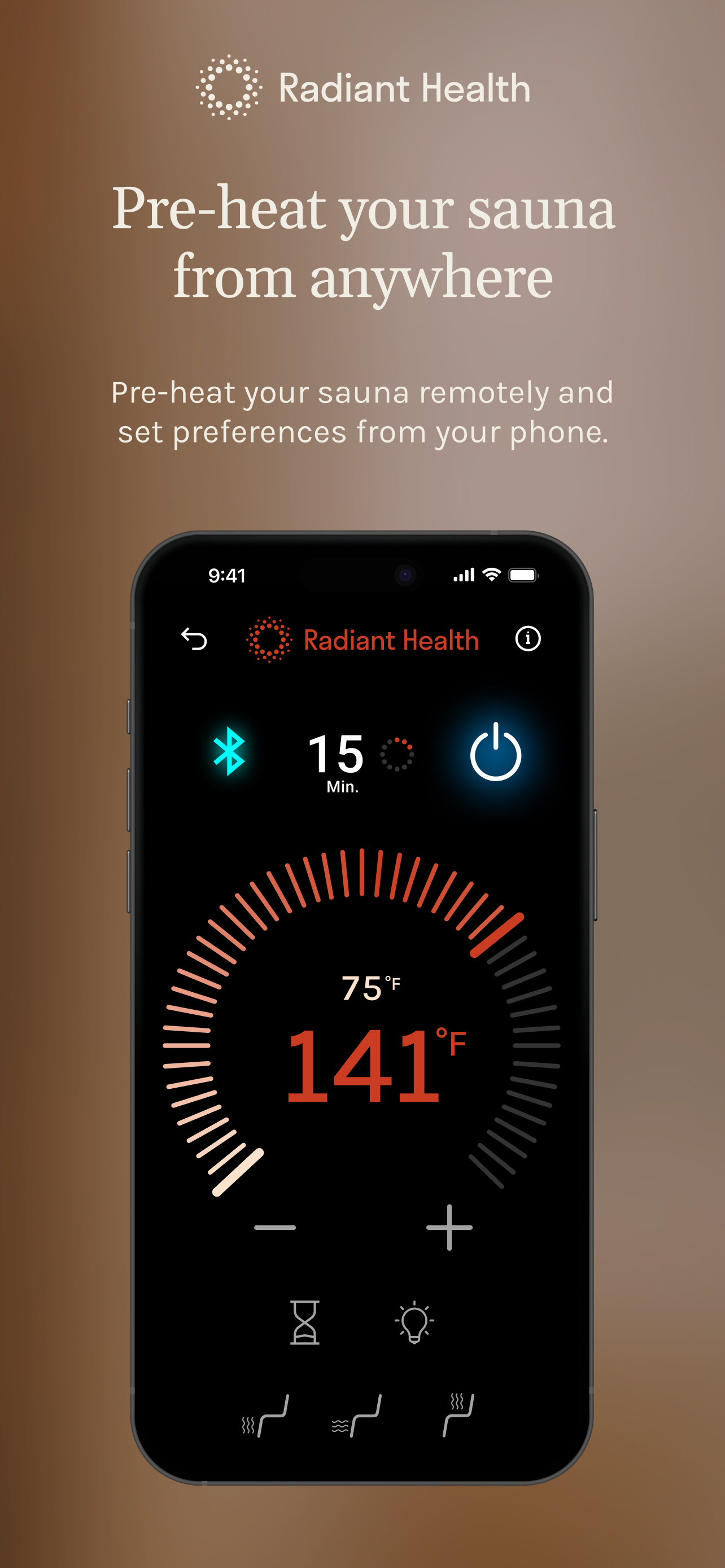 Radiant Health | smart sauna screenshot 2