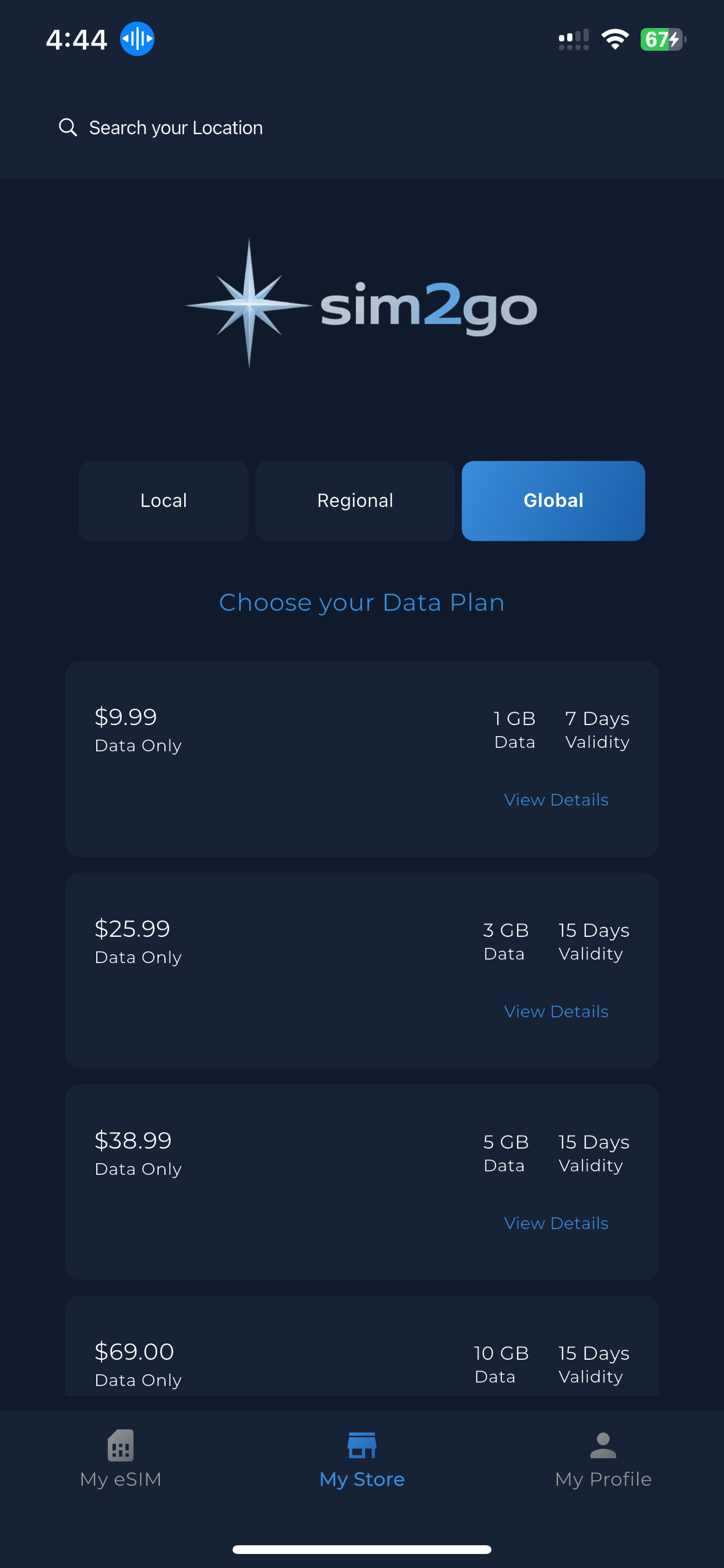 Sim2Go App screenshot 3