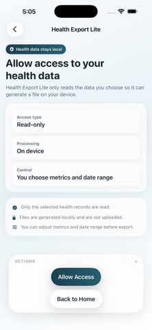Health Export Lite Screenshot 4 of 6