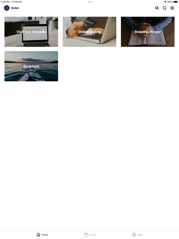 Arden SDA Church iPad screenshot