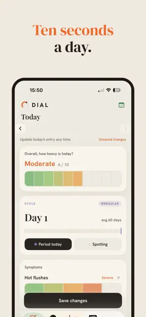 Dial: HRT Symptom Tracker screenshot 2