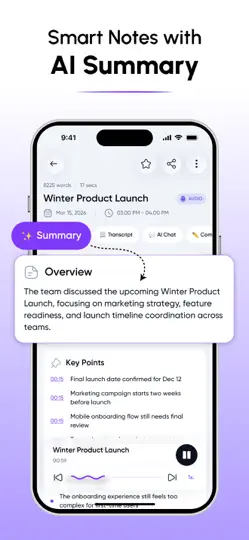 AI Note Taker: Audio Summary iPhone Screenshot 1
