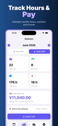 Work Shift Schedule Calendar Screenshot 4 of 6