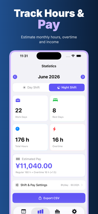 Work Shift Schedule Calendar Screenshot 4 of 6