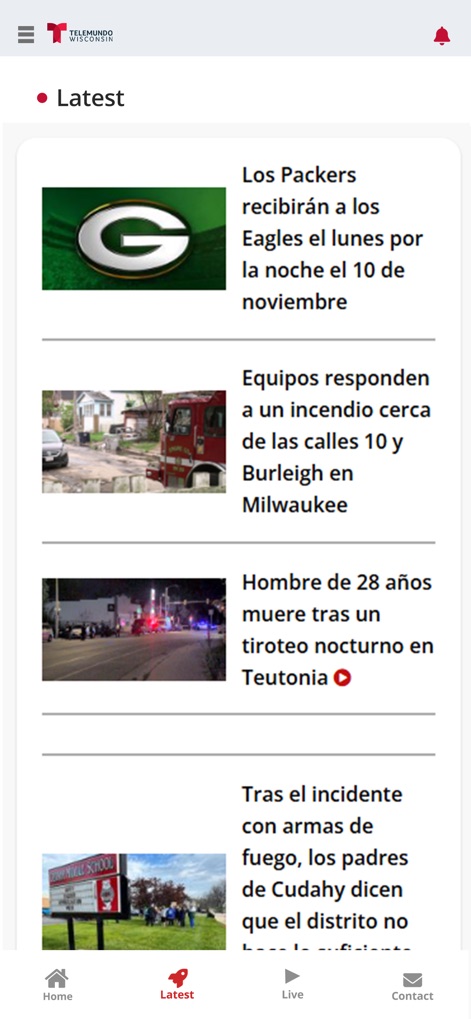 Telemundo Wisconsin - Découvrez comment l'application présente les actualités locales en temps réel avec des titres percutants et des visuels pertinents, assurant une information continue.