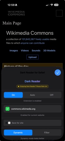 Dark Reader for Safari. screenshot