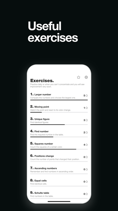 Concentration training. Screenshot