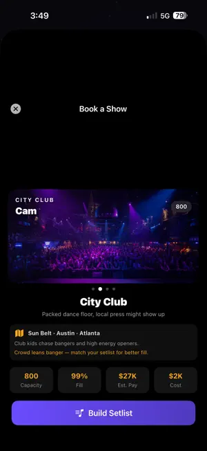 Headliner - Band Sim screenshot 3