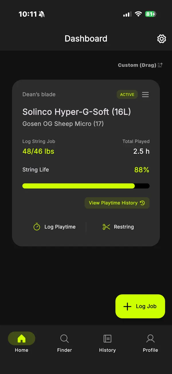 Screenshot #1 pour String Master - Tennis Log