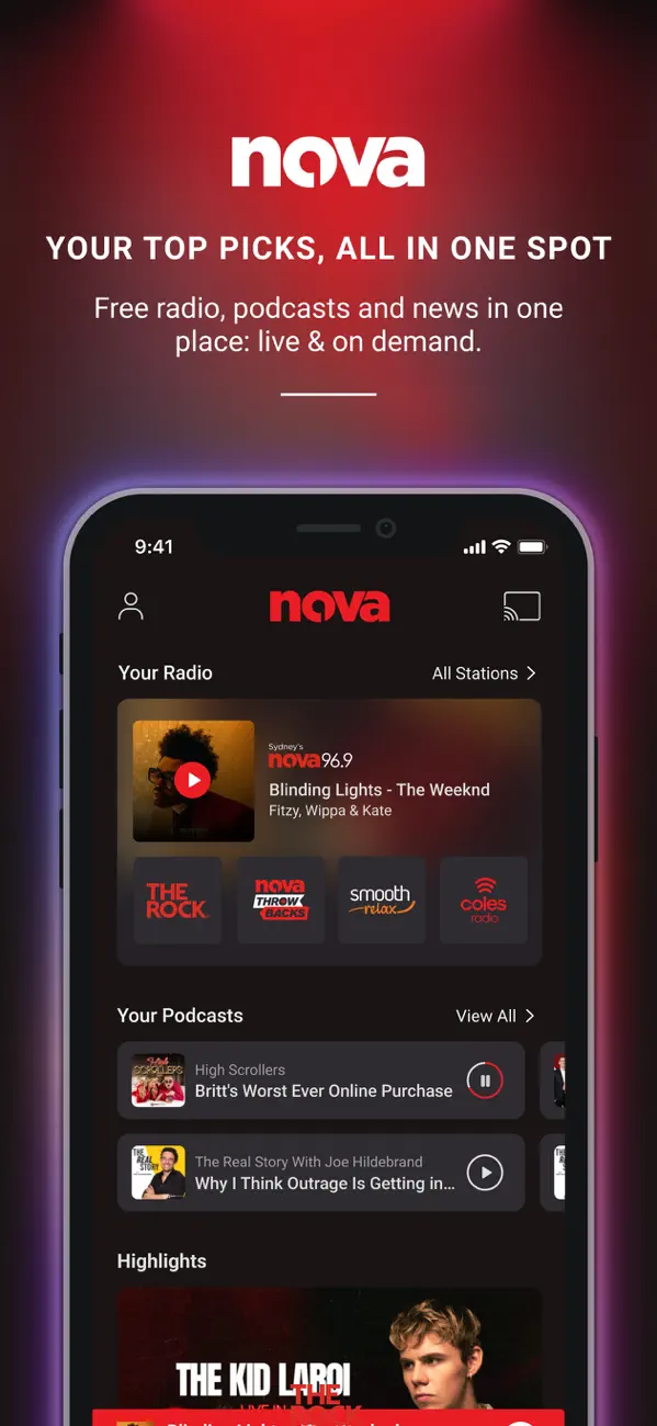 Screenshot #1 pour Nova Player: Radio & Podcasts