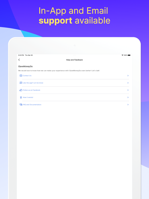 iSaveMoneyGo – Budget Tracker iPad screenshot 8 - Finance app