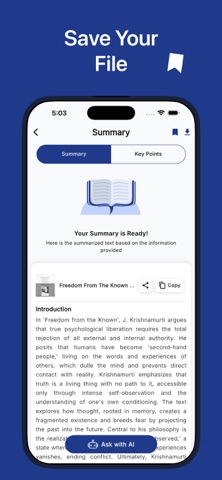 Summio AI: Book Summary & chat Screenshot 5 of 9