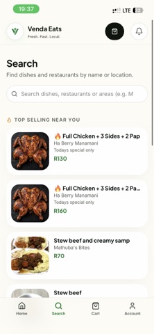 Venda Eats iPhone screenshot 3