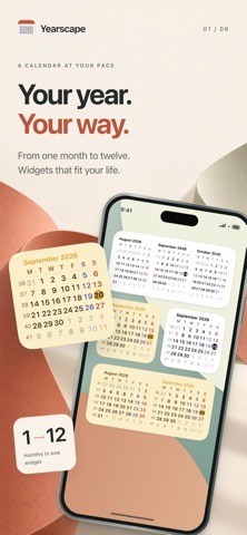 Yearscape: Calendar Widgets iPhone screenshot 1