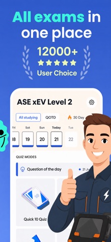 ASE xEV Level 2 Prep 2026 iPhone screenshot