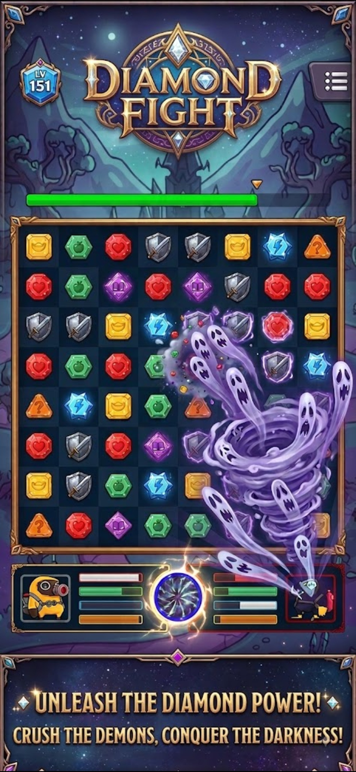 Diamond Fight: Match-3 RPG screenshot 3