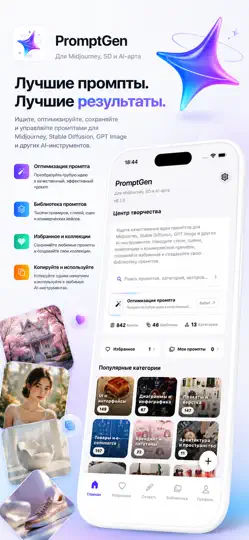 Скриншот PromptGen: AI промпты на iPhone 1