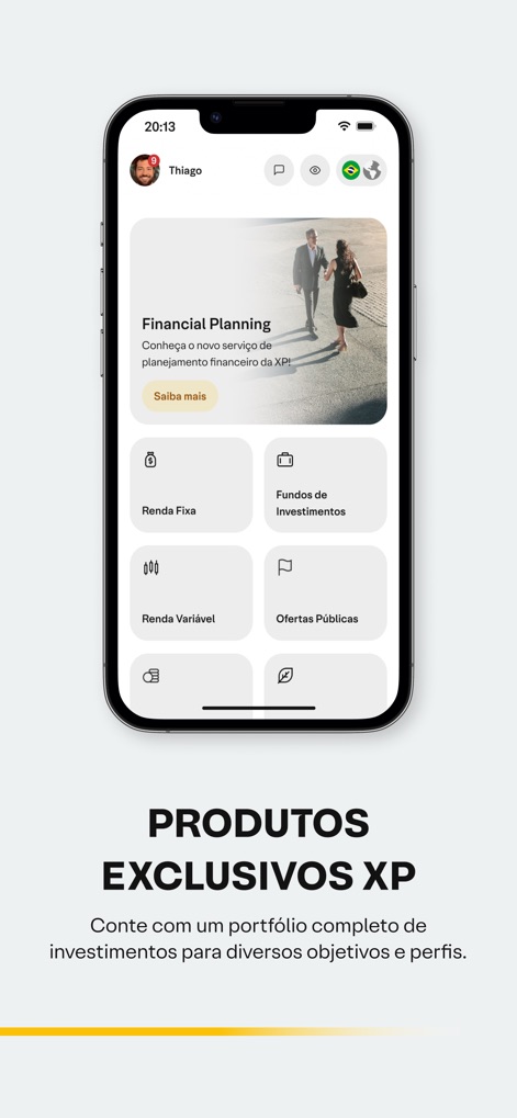 XP Investimentos - Discover a comprehensive suite of financial products, including 'Renda Fixa' and 'Fundos de Investimentos,' all accessible within a user-friendly interface.