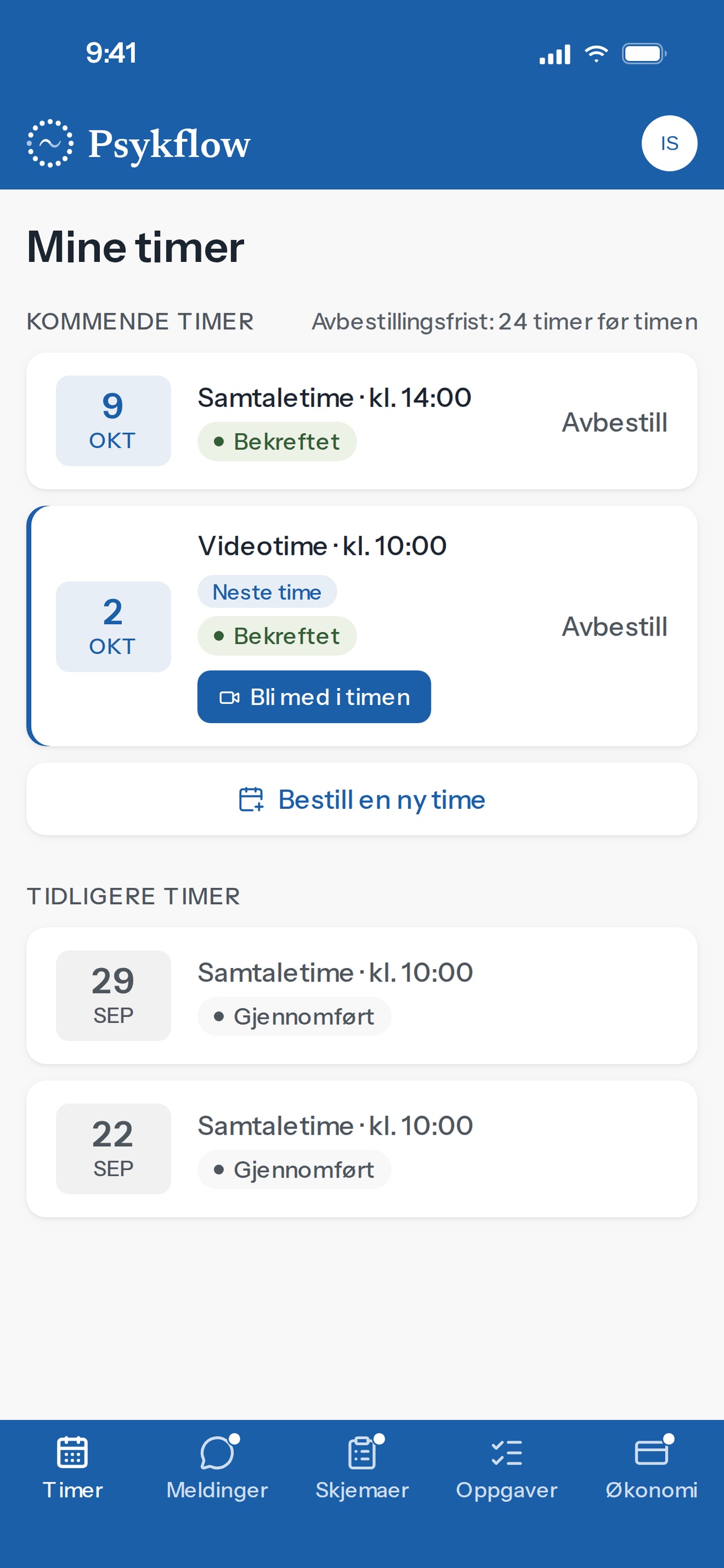 Screenshot 1 of Psykflow Pasient