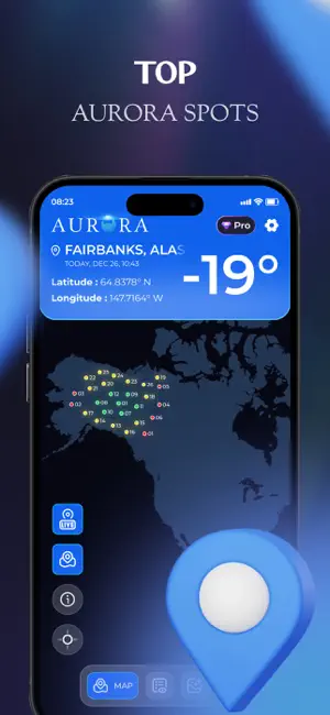 Aurora Forecast & Borealis Map iPhone screenshot 1
