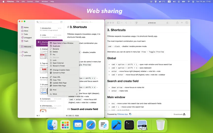 Capture d'écran de FSNotes sur iPhone 4