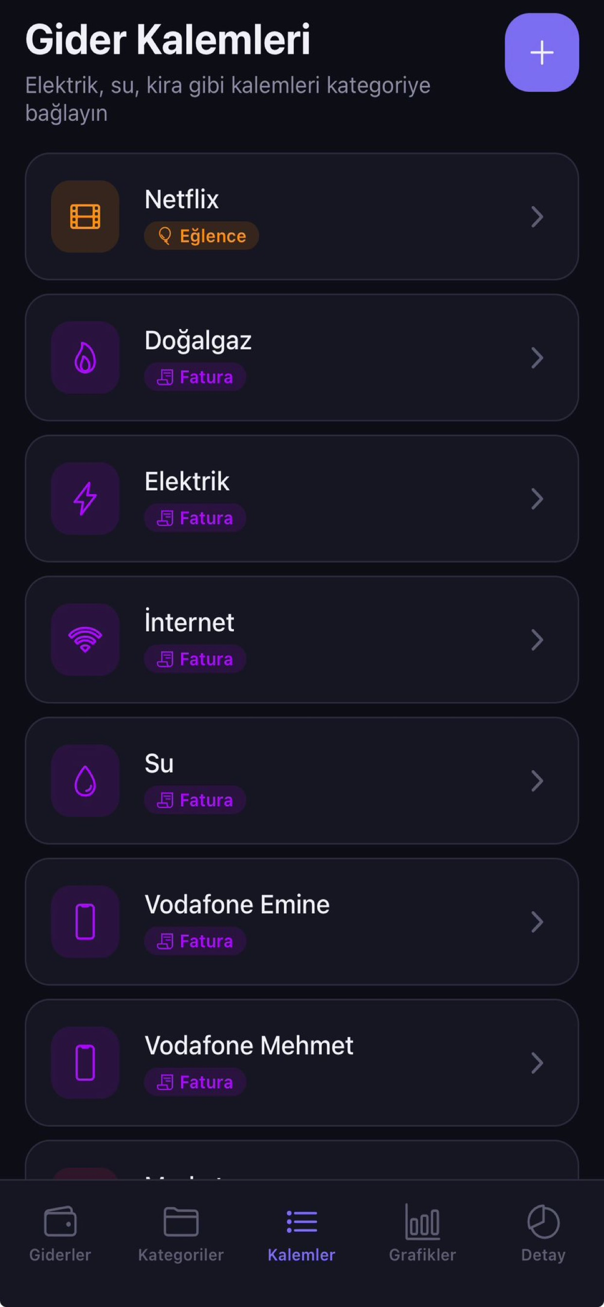 Gider Takip Uygulaması