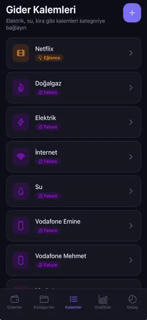 Gider Takip Uygulaması screenshot 3