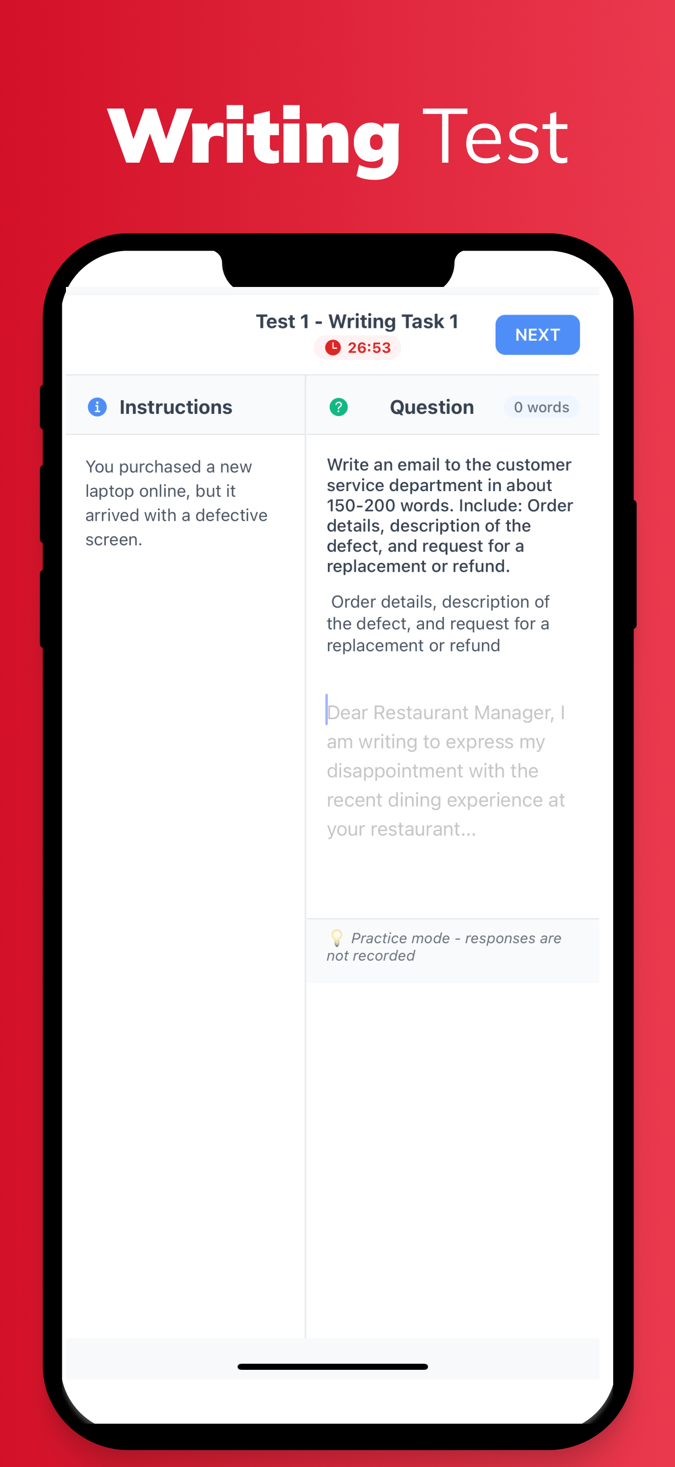 CELPIP Prep : Practice Test
