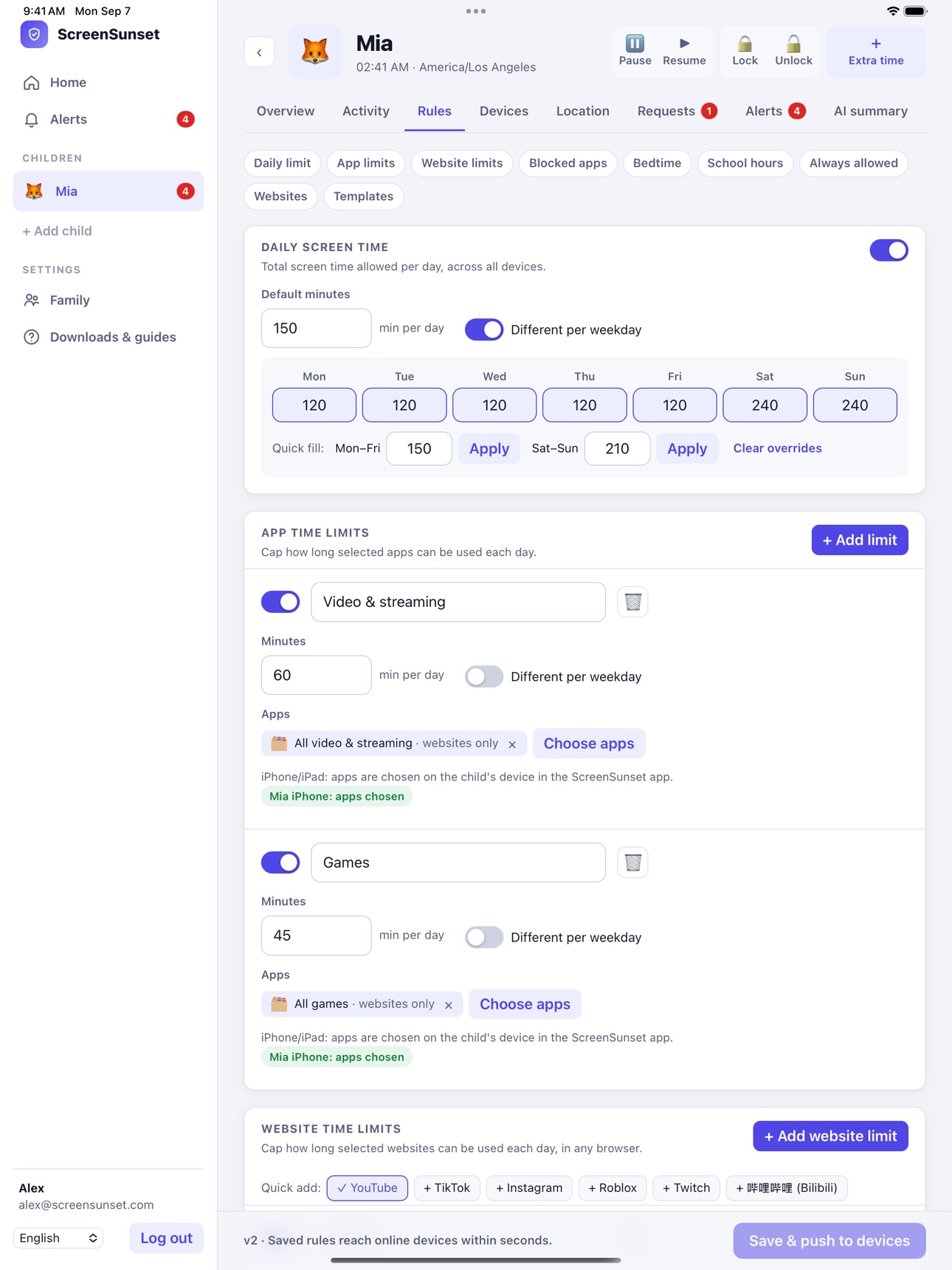 Screenshot 10 of ScreenSunset Parent