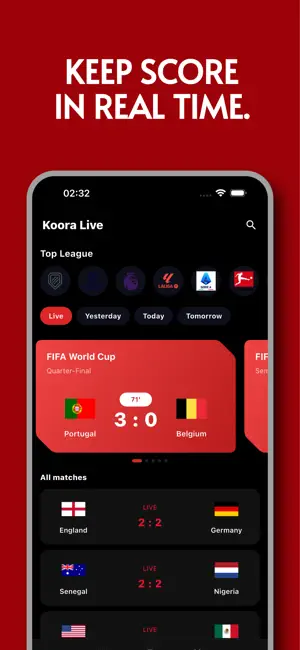 Koora Live - Live Score iPhone screenshot 1