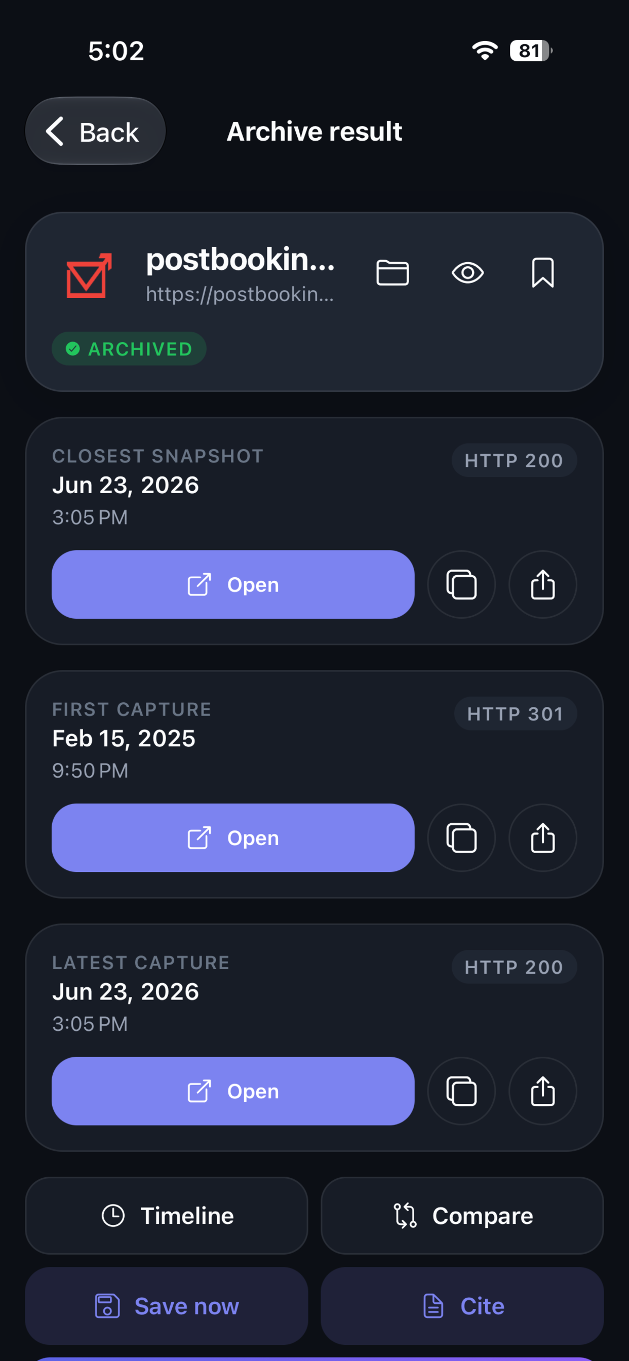 Wayback Archive screenshot 3