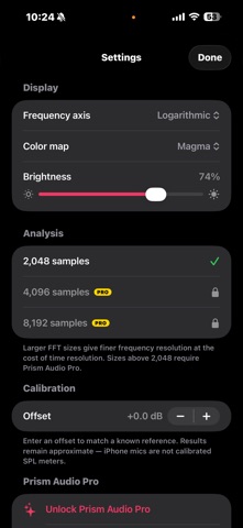 Prism Audio - Sound Analyzer iPhone screenshot