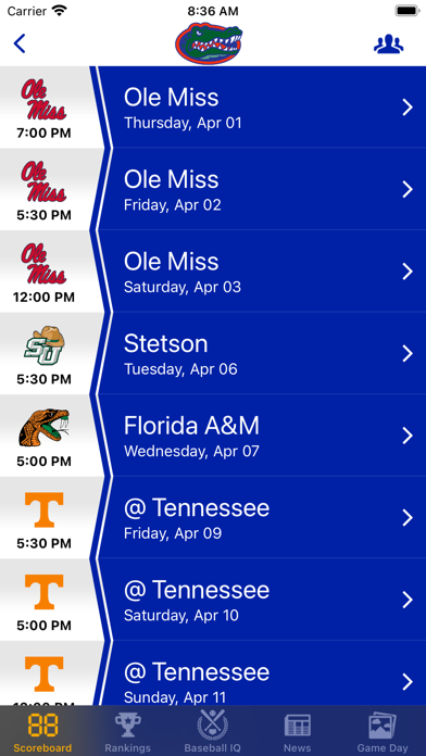SEC Baseball Screenshot