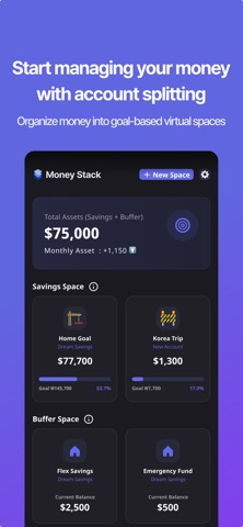 MoneyStack: Goal-Based Spaces screenshot