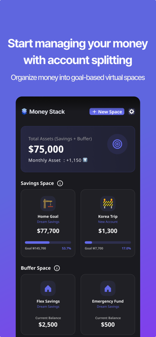 MoneyStack: Goal-Based Spaces Screenshot 1 of 6