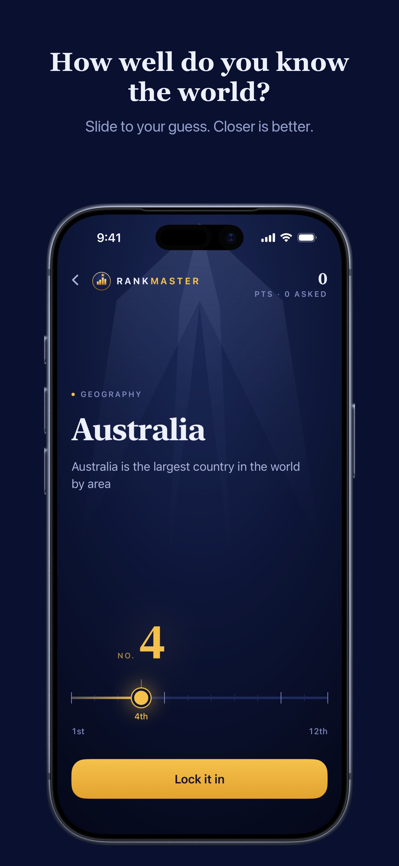 Screenshot 1 of RankMaster: Daily Trivia Quiz