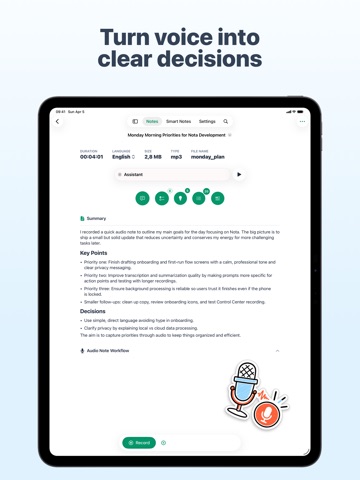 Nota: AI Notes & Knowledge iPad screenshot
