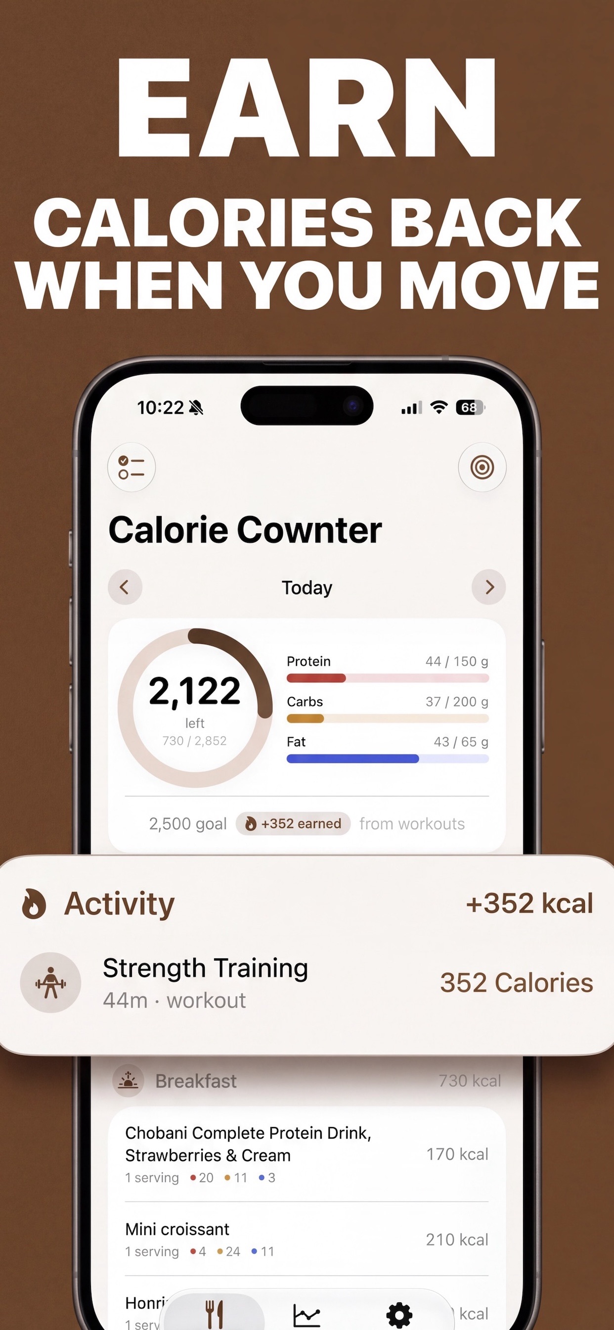 Screenshot 1 of Calorie Cownter – Food Log