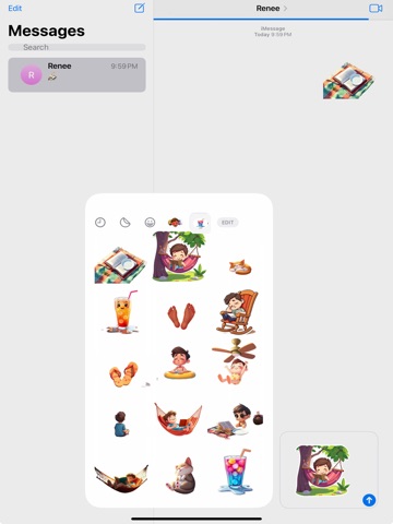 Lazy August Days Stickers iPad screenshot