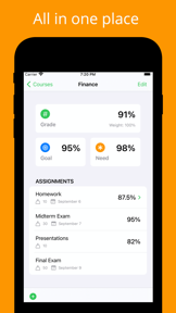 Grade Control: Homework App screenshot