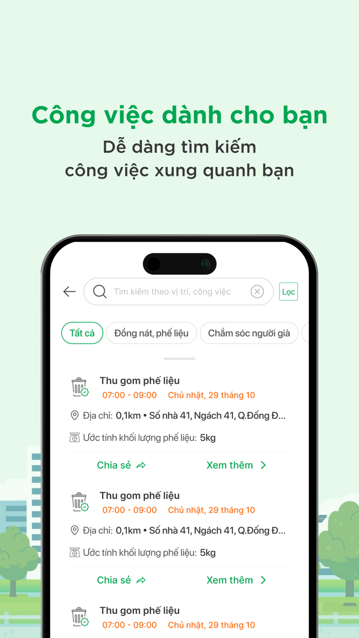 Tiện Lợi Xanh Nhận việc