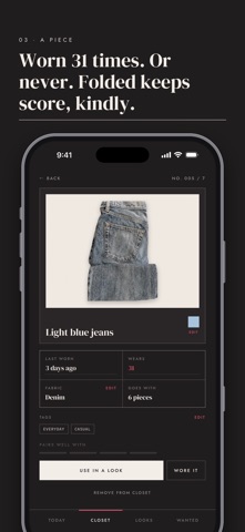 Folded. Wear what you own App Store preview screenshot 3