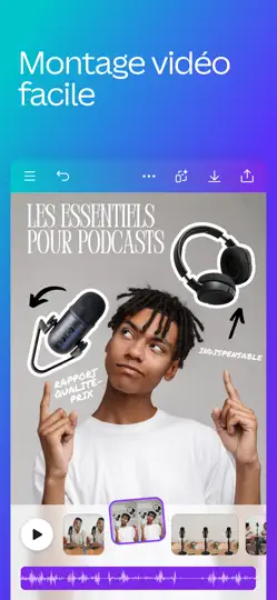 Capture d'écran de Canva: Montage Photo Vidéo IA sur iPhone 4
