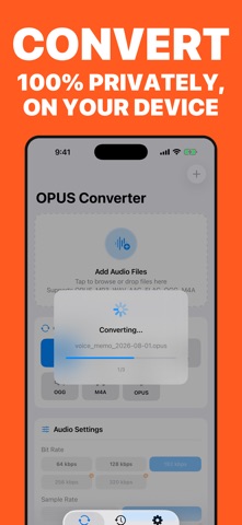 OPUS Converter: MP3, FLAC, WAV iPhone screenshot